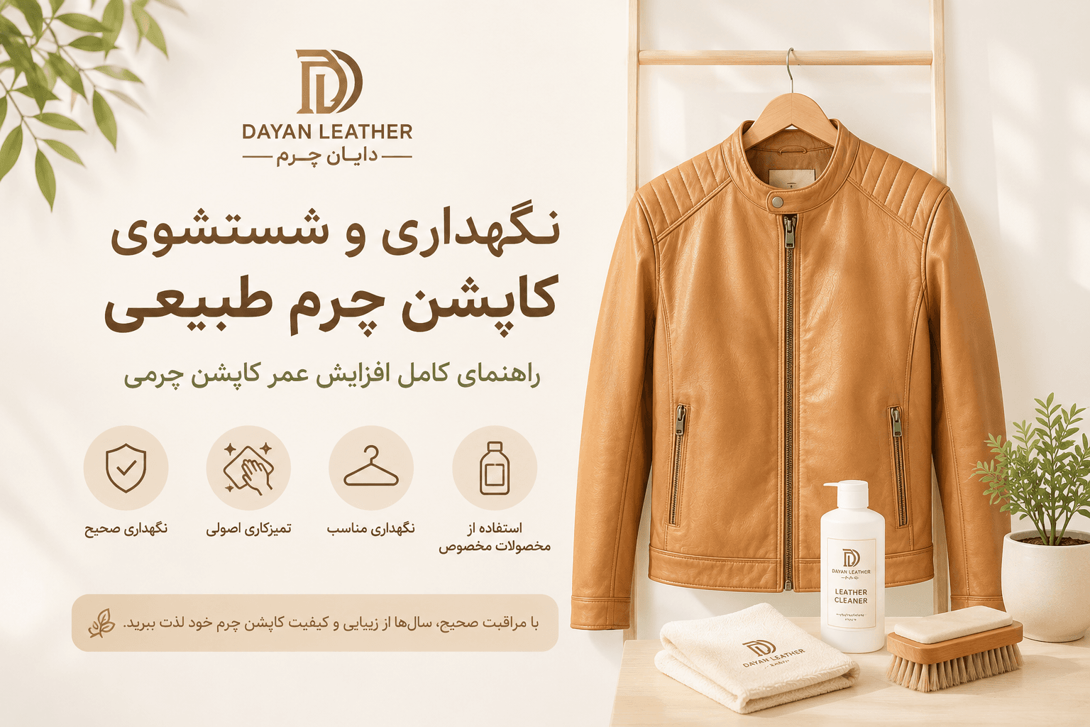 نگهداری و شستشوی کاپشن چرم طبیعی | راهنمای کامل افزایش عمر کاپشن چرمی