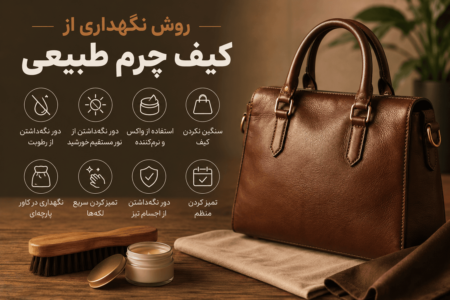 روش نگهداری از کیف چرم طبیعی؛ ۱۲ نکته برای افزایش عمر کیف چرمی