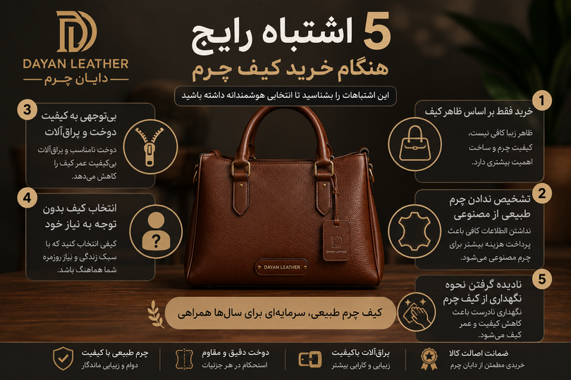 5 اشتباه رایج هنگام خرید کیف چرم که باید از آنها دوری کنید