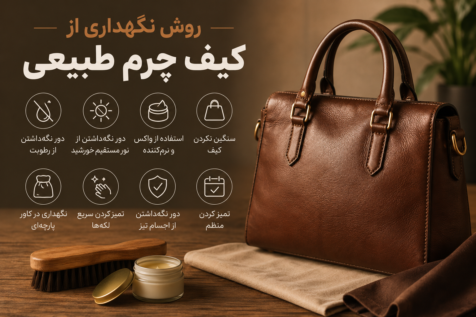 روش نگهداری از کیف چرم طبیعی؛ ۱۲ نکته برای افزایش عمر کیف چرمی