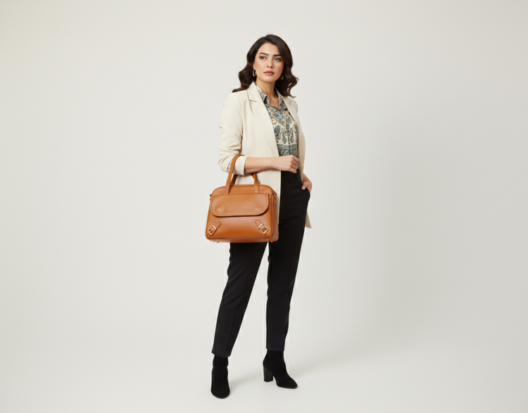 کیف دستی و دوشی زنانه چرم طبیعی گاوی مدل کولاک