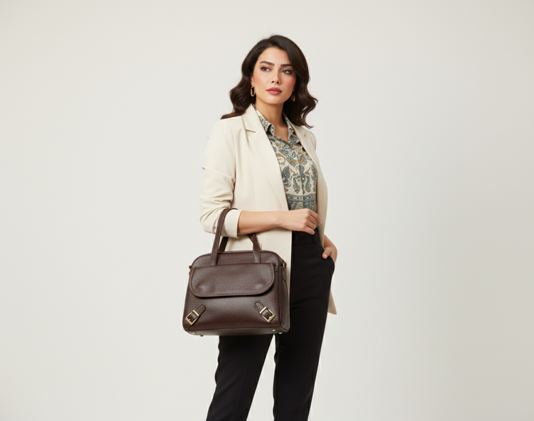 کیف دستی و دوشی زنانه چرم طبیعی گاوی مدل کولاک