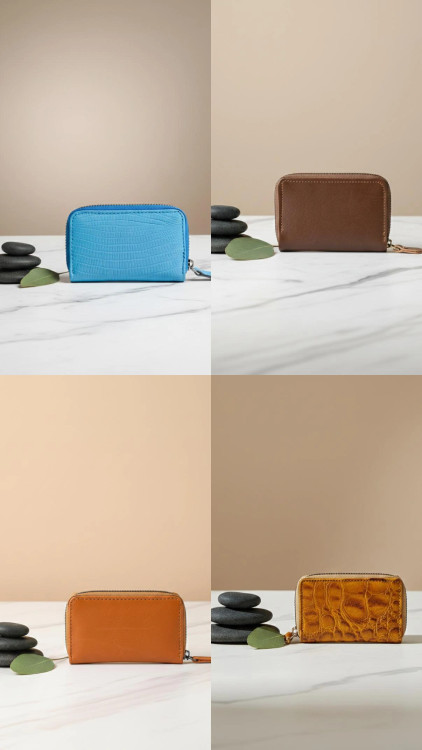 جاکارتی آکاردئونی زیپی چرم طبیعی قهوهای