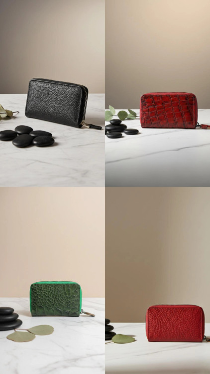 جاکارتی آکاردئونی زیپی چرم طبیعی زرشکی