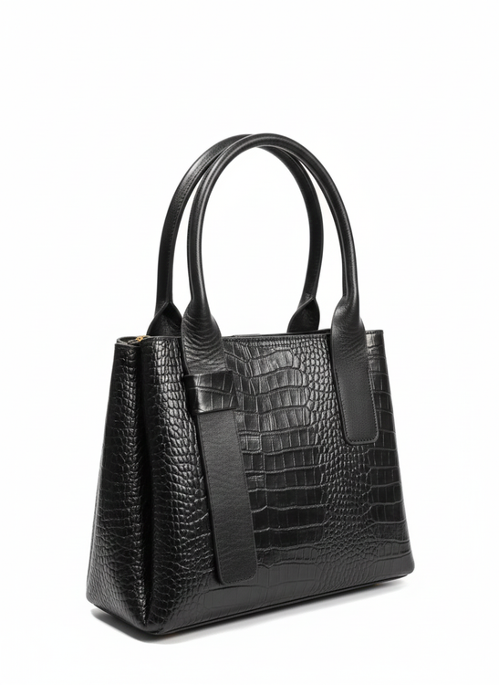 کیف چرمی زنانه مشکی دستی برند دایان چرم